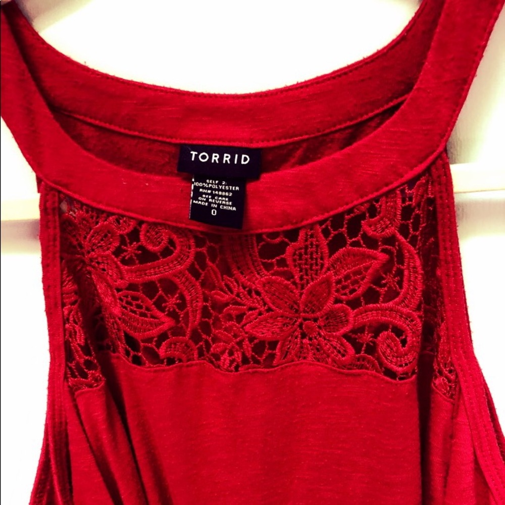 NWOT Torrid Red Cold Shoulder Blouse